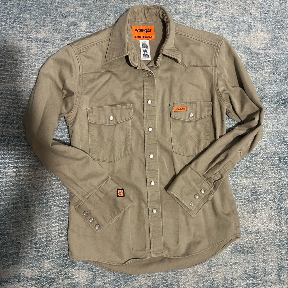 Wrangler Women’s Flame Resistant Work Shirt - Khaki